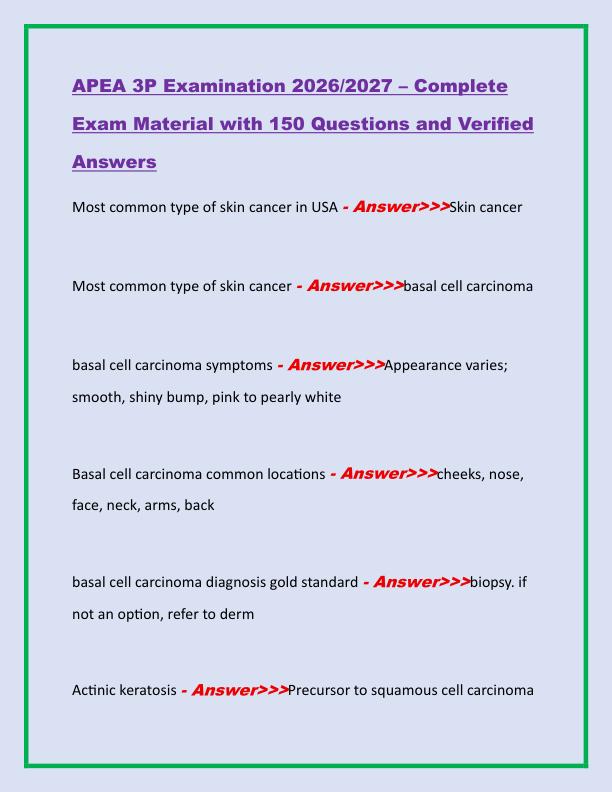 APEA 3P Examination 2026