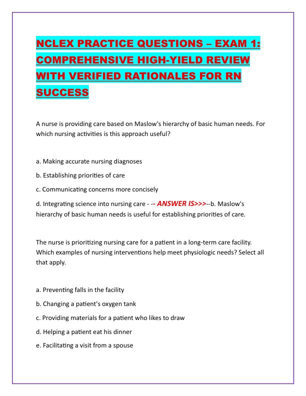 NCLEX PRACTICE QUESTIONS