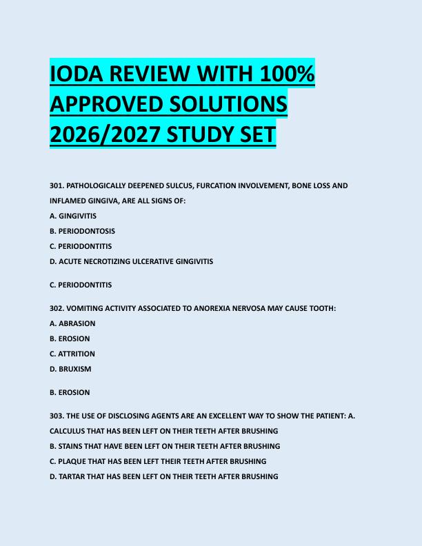 IODA REVIEW WITH 100%  APPROVED SOLUTIONS  2026/2027 STUDY SET