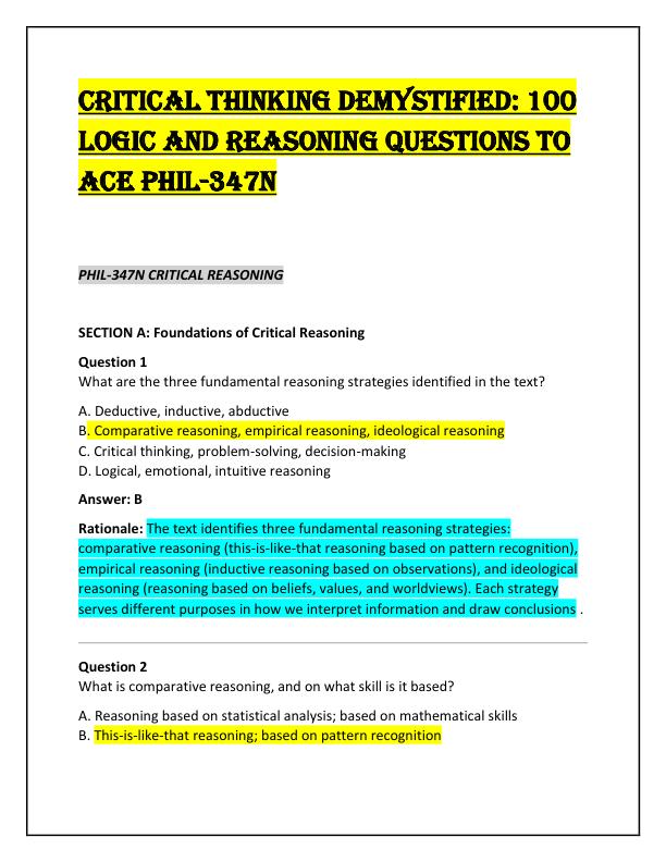 Critical Thinking Demystified