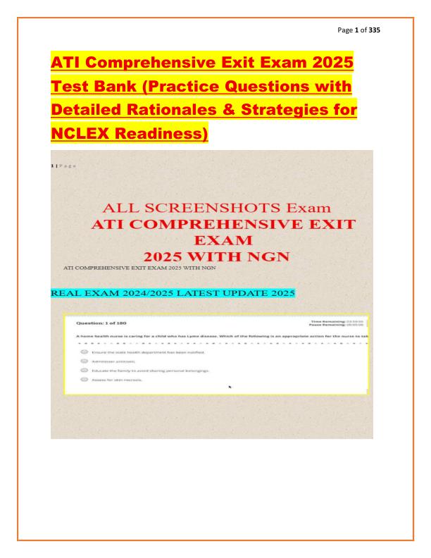 ATI Comprehensive Exit Exam 2025 Test Bank