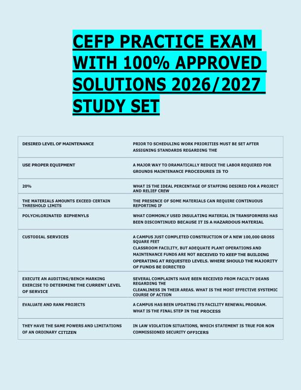CEFP PRACTICE EXAM  WITH 100% APPROVED  SOLUTIONS 2026/2027  STUDY SET