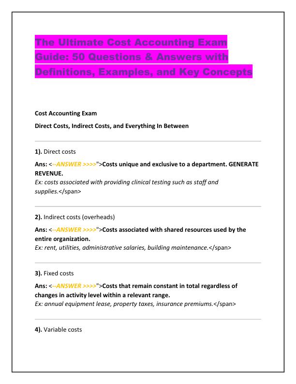 The Ultimate Cost Accounting Exam Guide