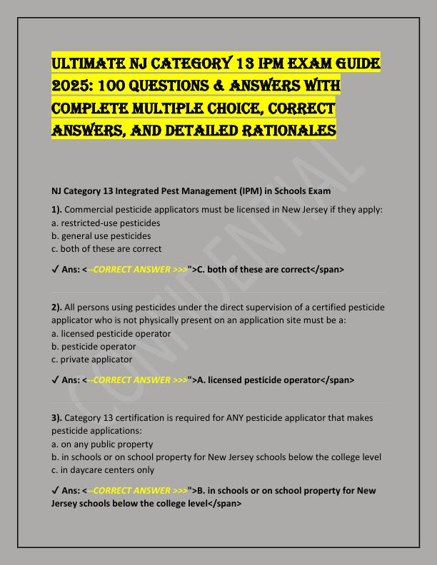 Ultimate NJ Category 13 IPM Exam Guide 2025