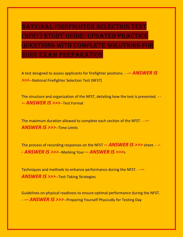 National Firefighter Selection Test