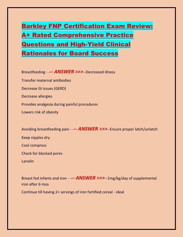 Barkley FNP Certification Exam Review