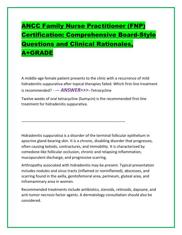 ANCC Family Nurse Practitioner
