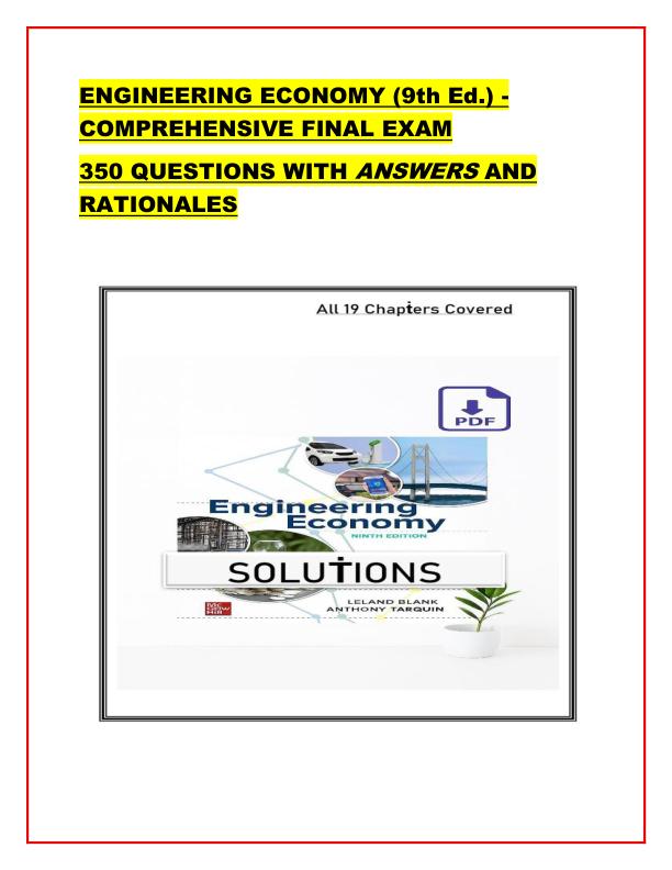 ENGINEERING ECONOMY