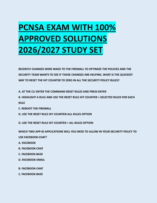 PCNSA EXAM WITH 100%  APPROVED SOLUTIONS  2026/2027 STUDY SET