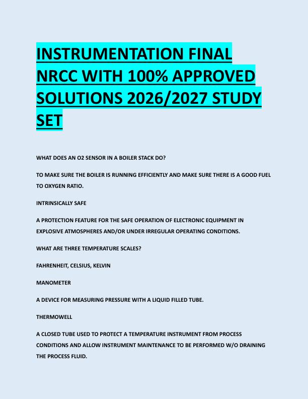 INSTRUMENTATION FINAL  NRCC WITH 100% APPROVED  SOLUTIONS 2026/2027 STUDY  SET 