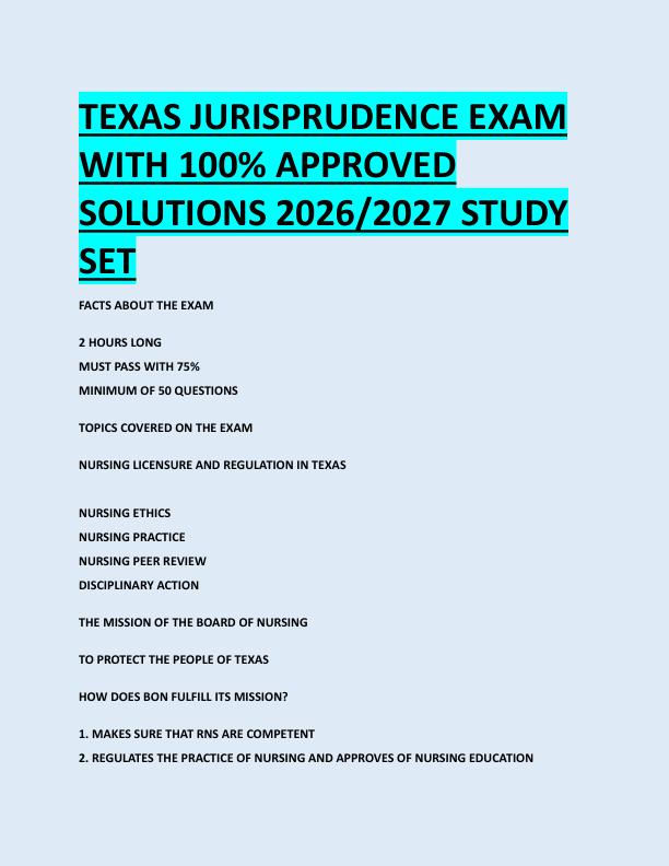 mobile-preview-TEXAS JURISPRUDENCE EXAM  WITH 100% APPROVED  SOLUTIONS 2026/2027 STUDY  SET