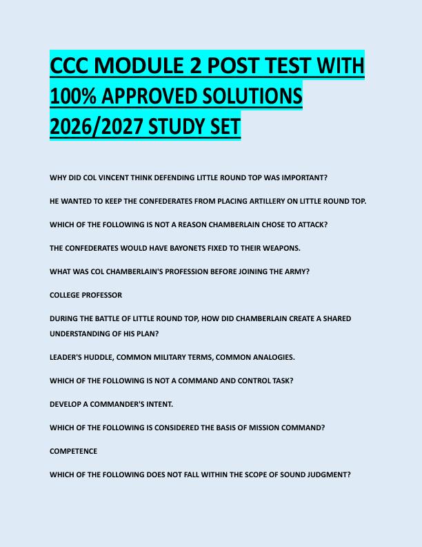 mobile-preview-CCC MODULE 2 POST TEST WITH  100% APPROVED SOLUTIONS  2026/2027 STUDY SET