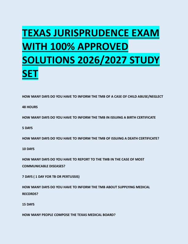 mobile-preview-TEXAS JURISPRUDENCE EXAM  WITH 100% APPROVED  SOLUTIONS 2026/2027 STUDY  SET 