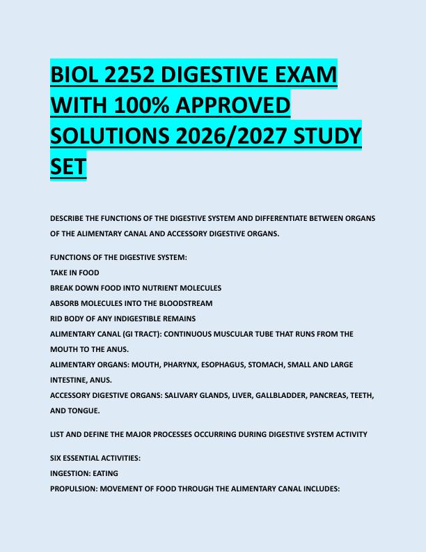 mobile-preview-BIOL 2252 DIGESTIVE EXAM  WITH 100% APPROVED  SOLUTIONS 2026/2027 STUDY  SET 