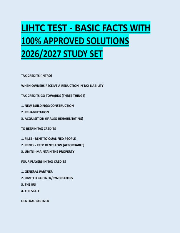 mobile-preview-LIHTC TEST - BASIC FACTS WITH  100% APPROVED SOLUTIONS  2026/2027 STUDY SET 