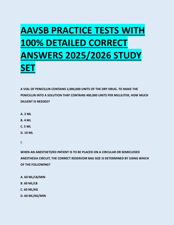 mobile-preview-AAVSB PRACTICE TESTS WITH  100% DETAILED CORRECT  ANSWERS 2025/2026 STUDY  SET 