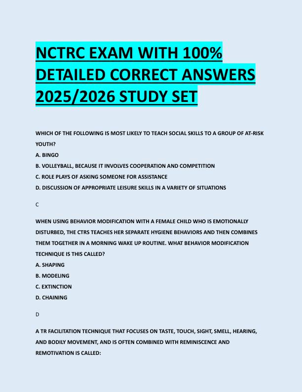 mobile-preview-NCTRC EXAM WITH 100%  DETAILED CORRECT ANSWERS  2025/2026 STUDY SET 