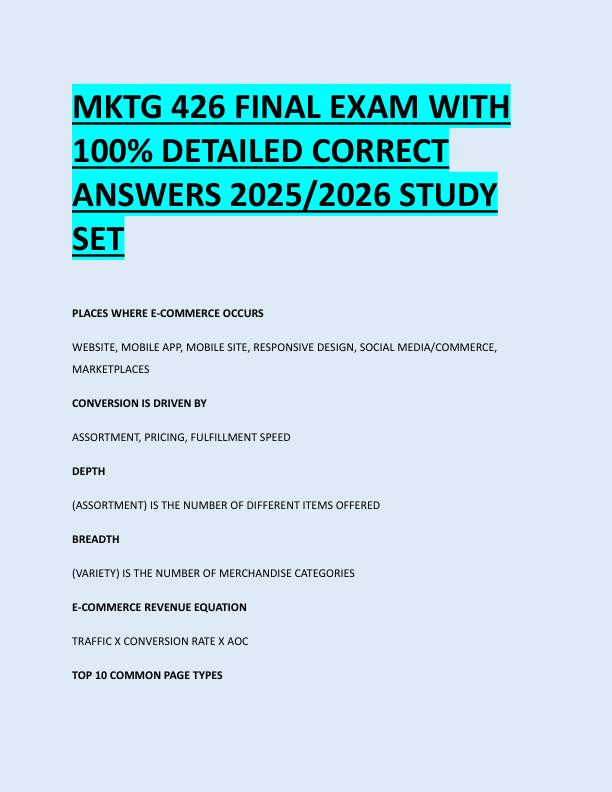 mobile-preview-MKTG 426 FINAL EXAM WITH  100% DETAILED CORRECT  ANSWERS 2025/2026 STUDY  SET 