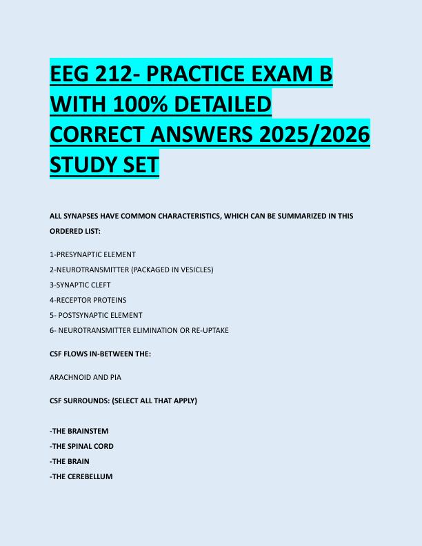 EEG 212- PRACTICE EXAM B  WITH 100% DETAILED  CORRECT ANSWERS 2025/2026  STUDY SET 