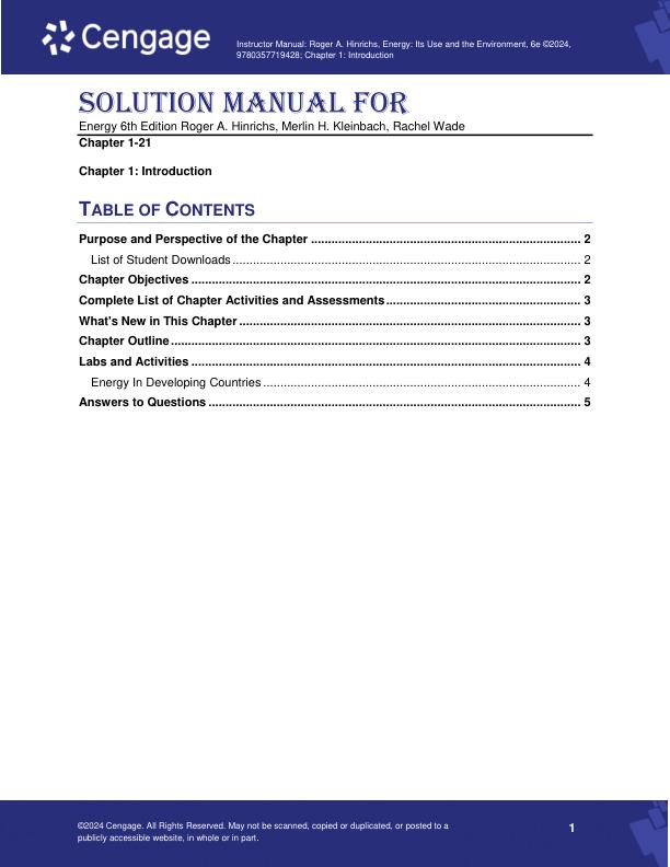 Solution Manual For Energy 6th Edition by Roger A. Hinrichs, Merlin H. Kleinbach, Rachel Wade Chaprer 1-21.pdf