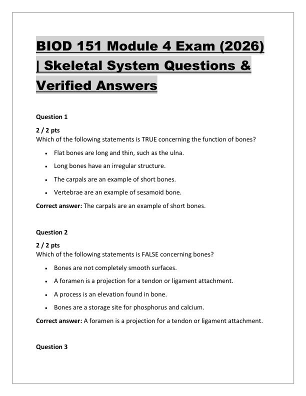BIOD 151 Module 4 Exam