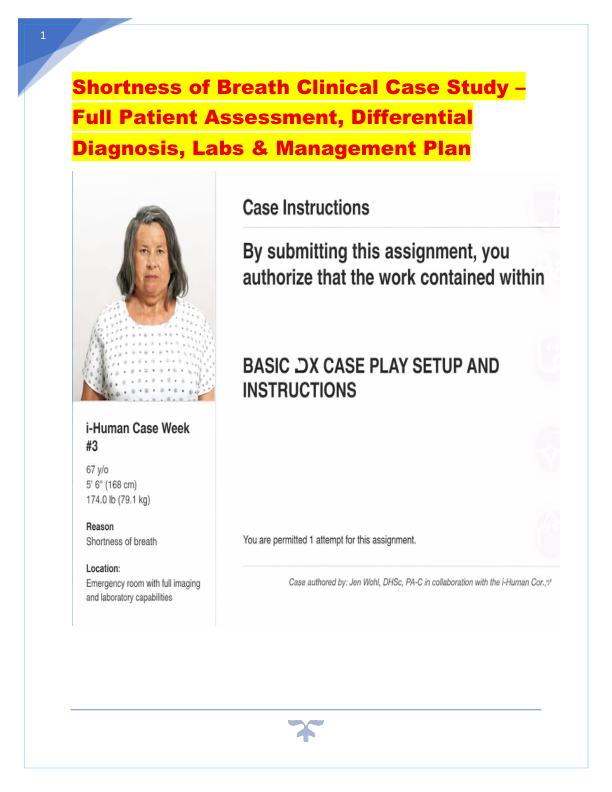 Shortness of Breath Clinical Case Study