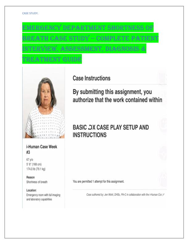 Emergency Department Shortness of Breath Case Study