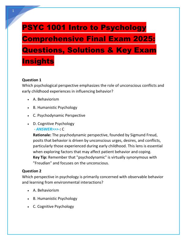 mobile-preview-PSYC 1001 Intro to Psychology Comprehensive Final Exam 2025