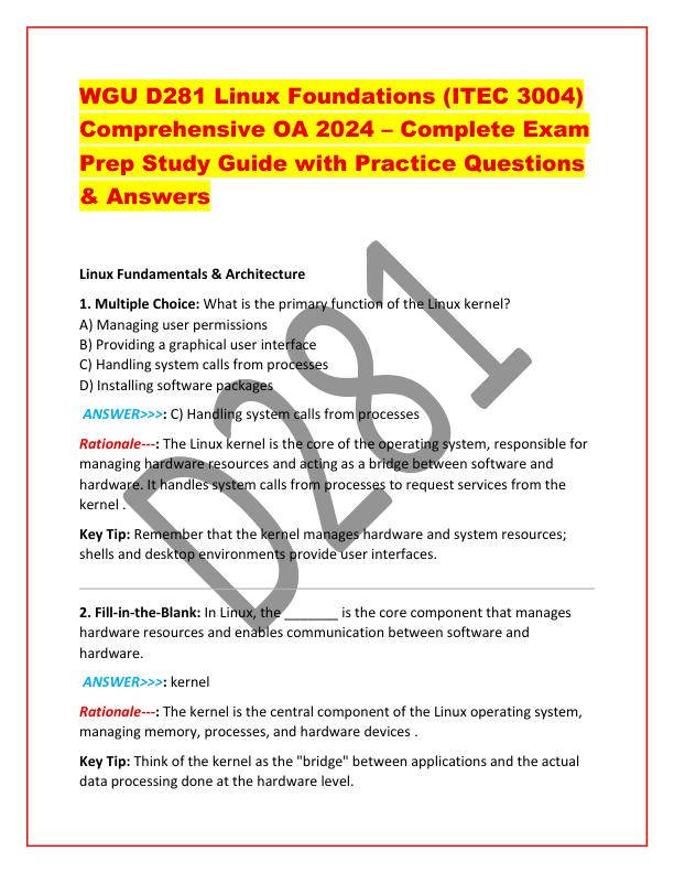 WGU D281 Linux Foundations