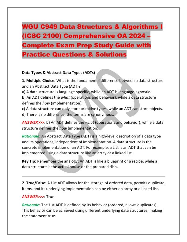WGU C949 Data Structures