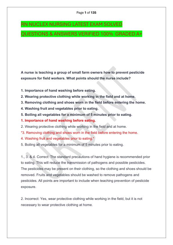 mobile-preview-RN NUCLEX NURSING LATEST EXAM SOLVED  QUESTIONS & ANSWERS VERIFIED 100%  GRADED A+
