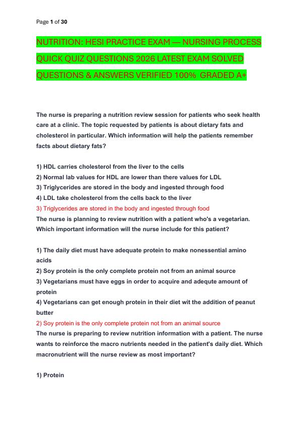 mobile-preview-NUTRITION HESI PRACTICE EXAM — NURSING PROCESS QUICK QUIZ QUESTIONS 2026 LATEST EXAM SOLVED  QUESTIONS & ANSWERS VERIFIED 100%  GRADED A+