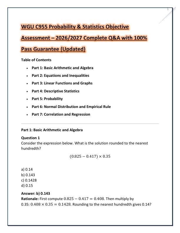 WGU C955 Probability