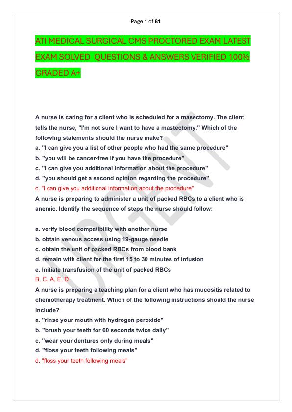 mobile-preview-ATI MEDICAL SURGICAL CMS PROCTORED EXAM LATEST EXAM SOLVED  QUESTIONS & ANSWERS VERIFIED 100%  GRADED A+