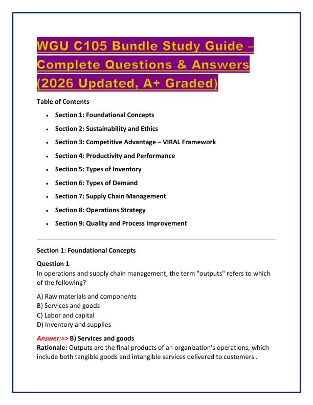 WGU C105 Bundle Study Guide