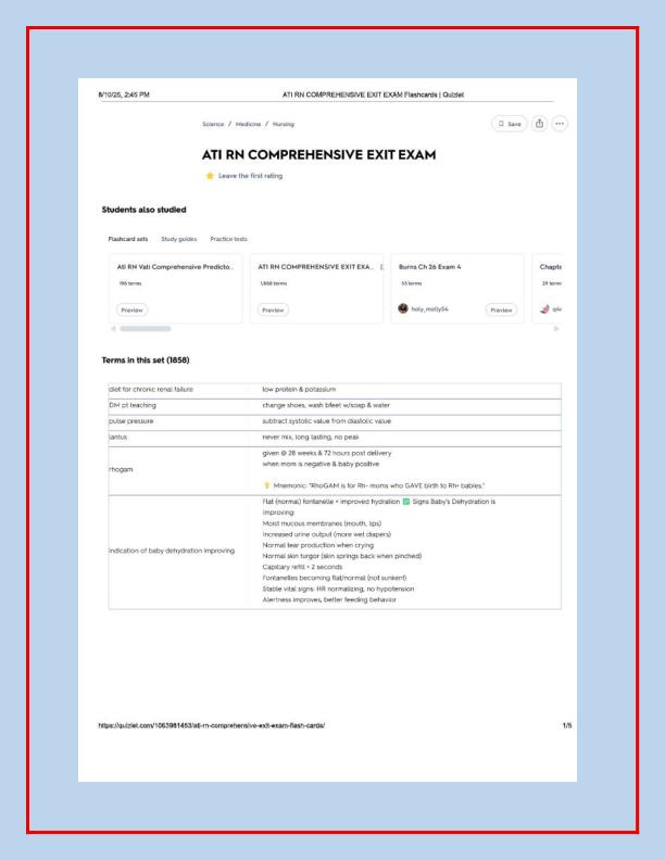 ATI RN COMPREHENSIVE EXIT EXAM 2025