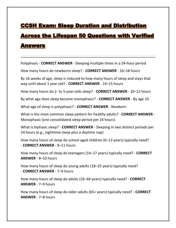 CCSH Exam