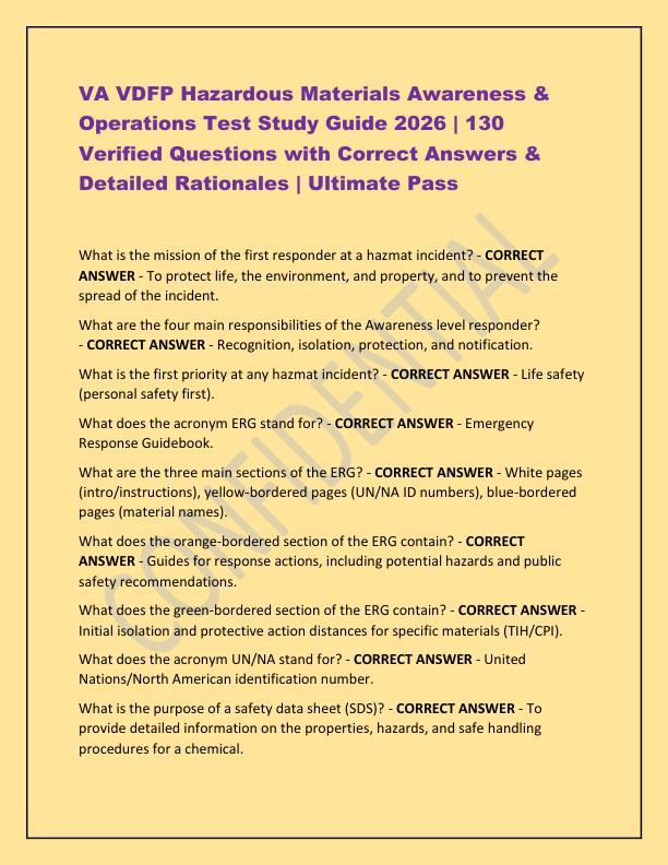 VA VDFP Hazardous Materials Awareness