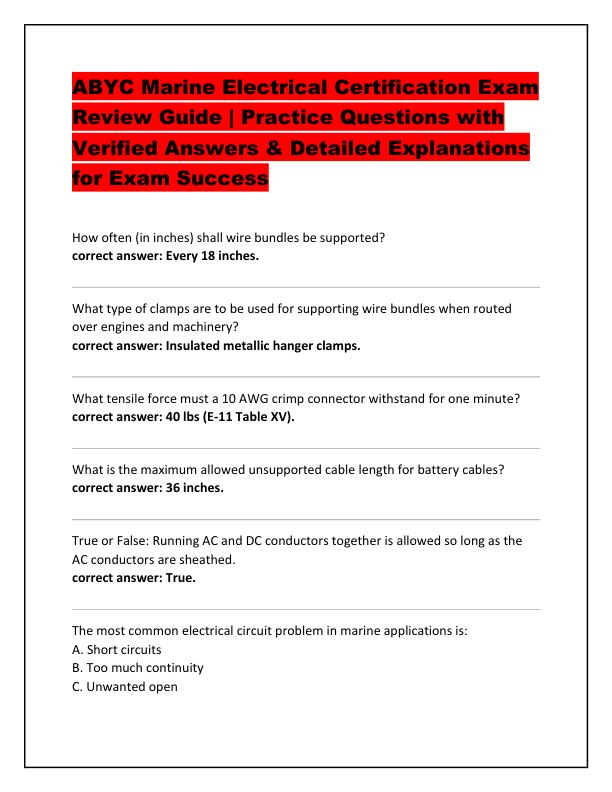 ABYC Marine Electrical Certification Exam Review Guide