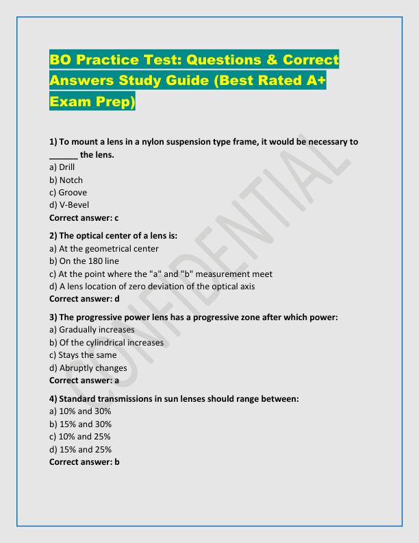 BO Practice Test
