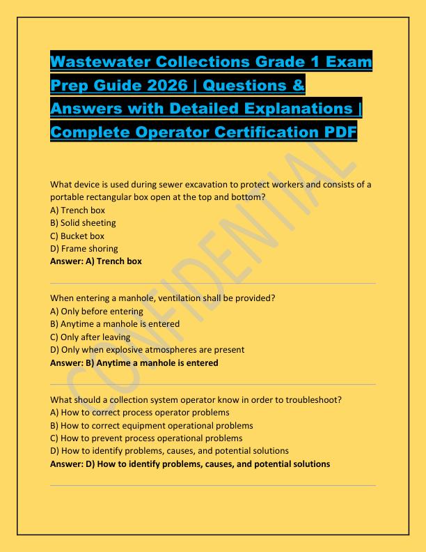 Wastewater Collections Grade 1 Exam Prep Guide 2026