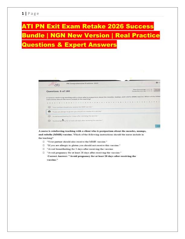 ATI PN Exit Exam Retake 2026 Success Bundle