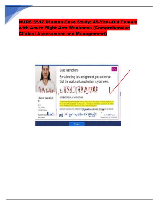 NURS 6512 iHuman Case Study