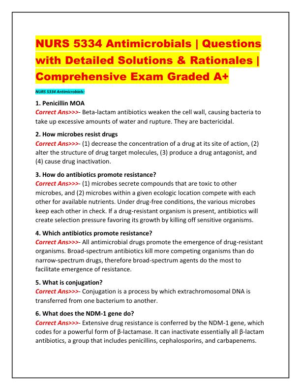 NURS 5334 Antimicrobials