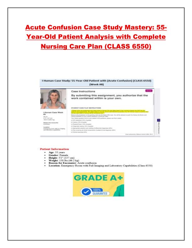 Acute Confusion Case Study Mastery