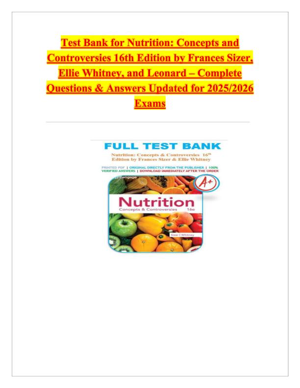 Test Bank for Nutrition