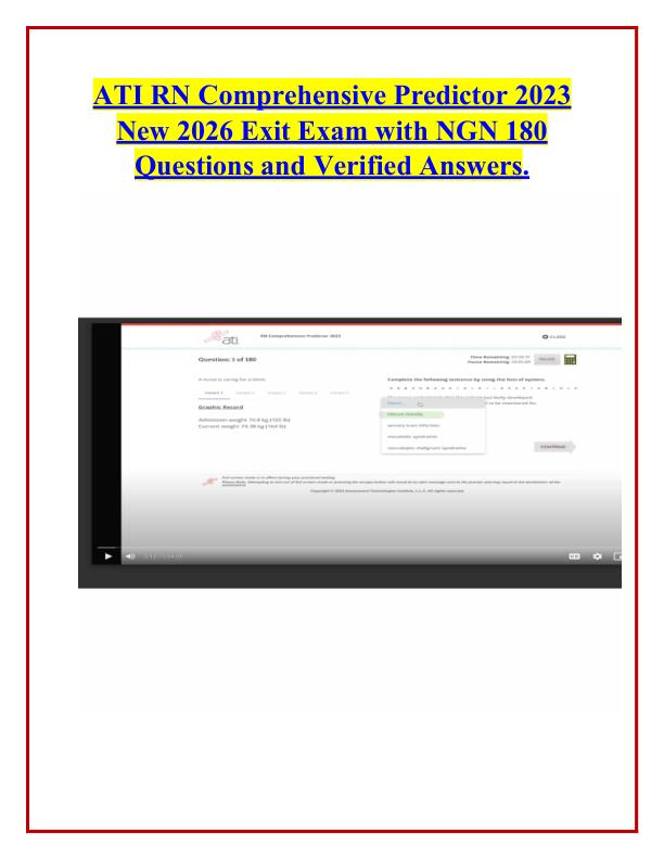 ATI RN Comprehensive Predictor 2023 New 2026 Exit Exam with NGN 180 Questions and Verified Answers