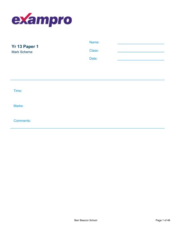 A Level Paper 1 – Official Mark Scheme Examiner Answers Complete PDF Guide