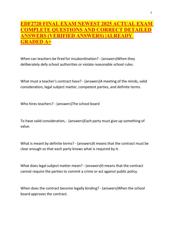 EDF 2720 FINAL EXAM NEWEST 2025 ACTUAL EXAM COMPLETE QUESTIONS AND CORRECT DETAILED ANSWERS (VERIFIED ANSWERS) ALREADY GRADED A+