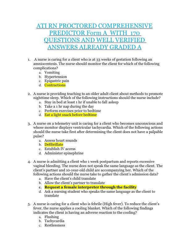 ATI_RN_PROCTORED_COMPREHENSIVE_PREDICTOR_Form_A_WITH_170_QUESTIONS
